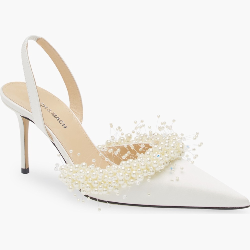Mach & Mach Floating Faux Pearl Slingback